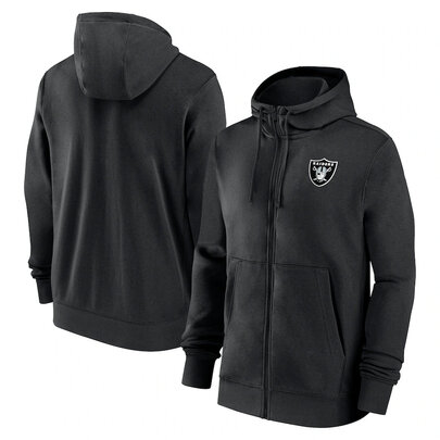 classic NFL fan footwear Los Angeles Raiders team logo 3D print zip-up hoodie with two front pockets