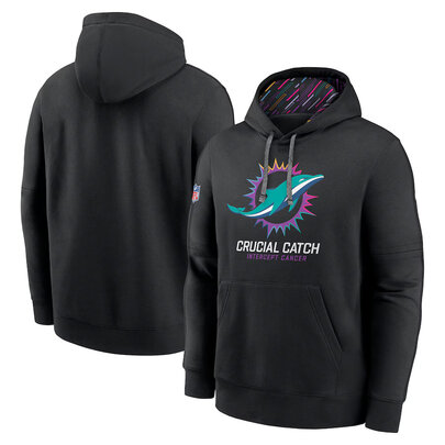 classic NFL fan gear Miami Dolphins team logo 3D print pullover hoodie kangaroo pouch