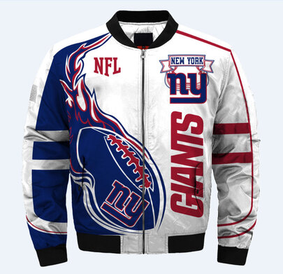 NFL merchandise New York Giants full zip-up Cotton-padded Jacket for cold winter