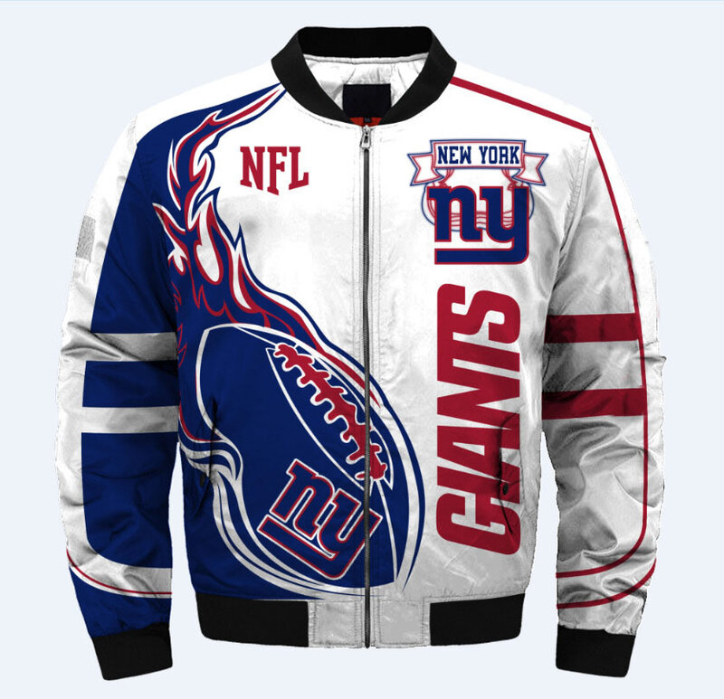 NFL merchandise New York Giants full zip-up Cotton-padded Jacket for cold winter