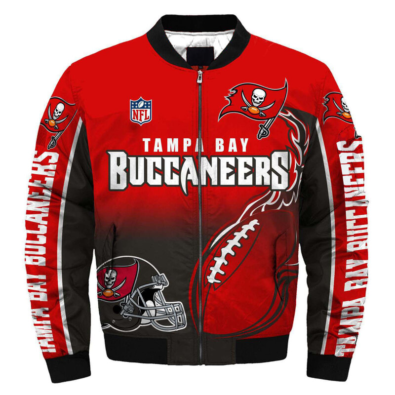 NFL merchandise Tampa Bay Buccaneers full zip-up Cotton-padded Jacket for cold winter