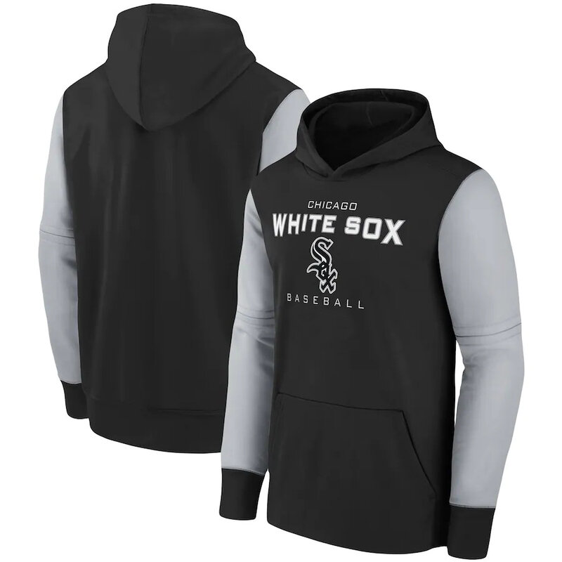 long sleeve MLB Team Hoodie - MLB Gear Chicago White Sox Pullover Hoodie Black