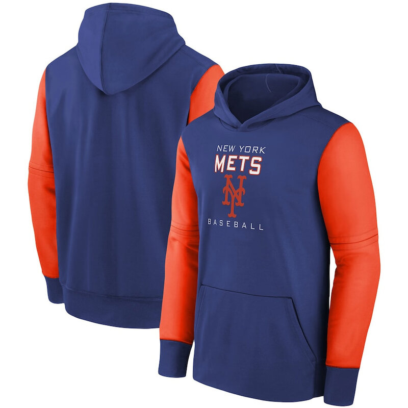 long sleeve MLB Team Hoodie - MLB Gear New York Mets Pullover Hoodie Blue