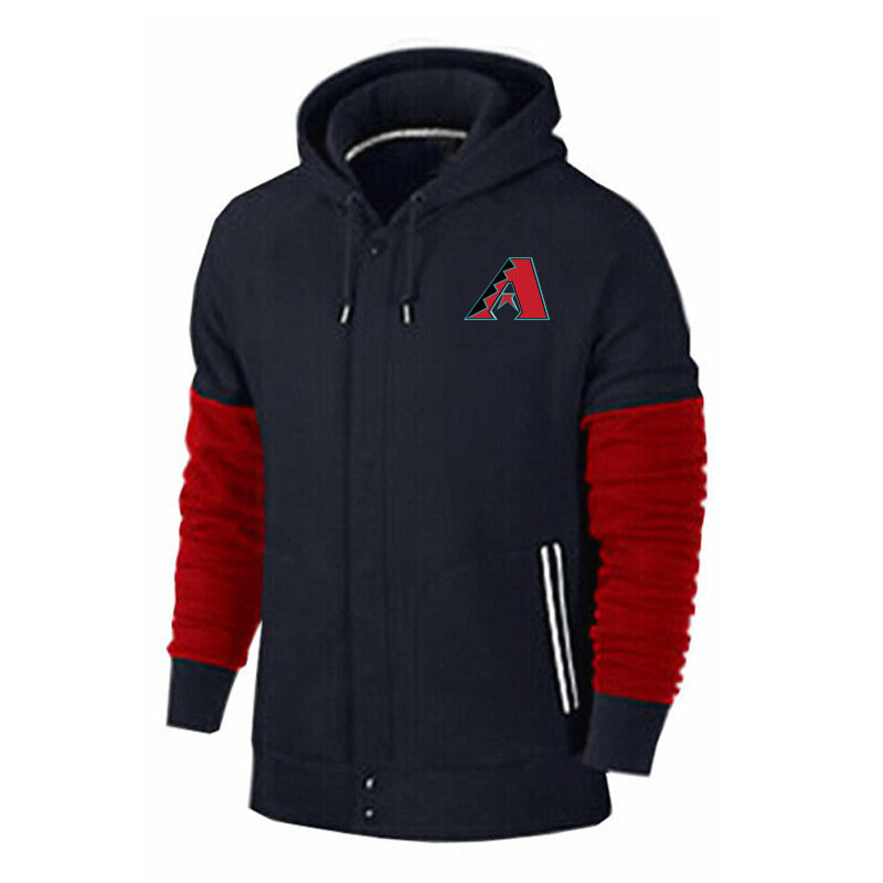 long sleeve MLB Team Zip UP Hoodie with drawstring - MLB Jersey Arizona Diamondbacks Zip UP Hoodie Black