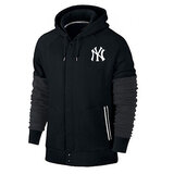 long sleeve MLB Team Zip UP Hoodie with drawstring - MLB Jersey New York Yankees Zip UP Hoodie Black