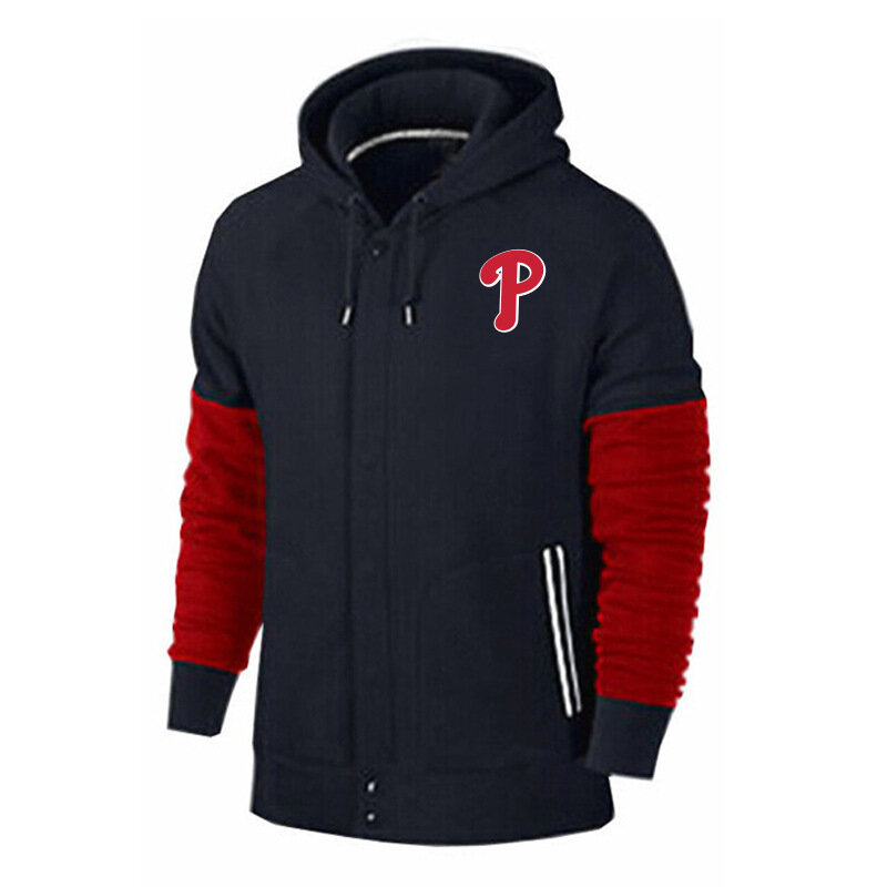 long sleeve MLB Team Zip UP Hoodie with drawstring - MLB Jersey Philadelphia Phillies Zip UP Hoodie