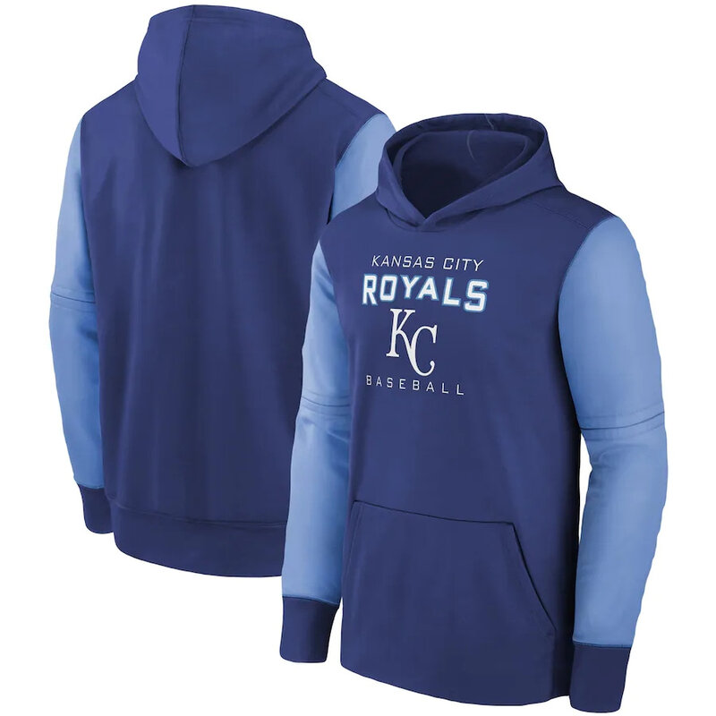 long sleeve MLB Team Hoodie - MLB Wear Kansas City Royals Pullover Hoodie Blue