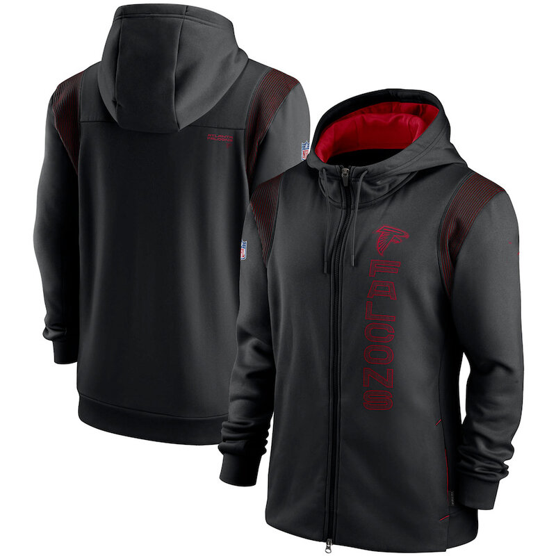 National Football League (NFL) Atlanta Falcons long sleeve full zip up hoodie with drawstring hooded for NFL die-heart fans