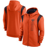 National Football League (NFL) Chicago Bears long sleeve full zip up hoodie with drawstring hooded for NFL die-heart fans