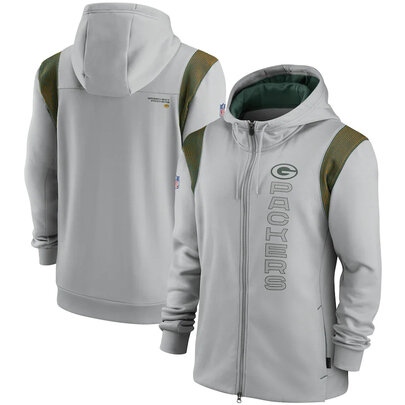 National Football League (NFL) Green Bay Packers long sleeve full zip up hoodie with drawstring hooded for NFL die-heart fans