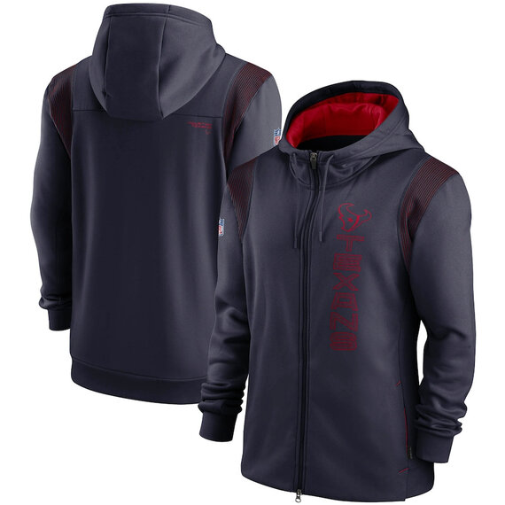 National Football League (NFL) Houston Texans long sleeve full zip up hoodie with drawstring hooded for NFL die-heart fans