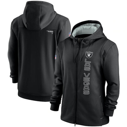 National Football League (NFL) Las Vegas Raiders long sleeve full zip up hoodie with drawstring hooded for NFL die-heart fans