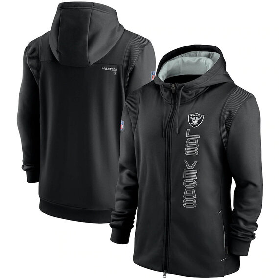 National Football League (NFL) Las Vegas Raiders long sleeve full zip up hoodie with drawstring hooded for NFL die-heart fans