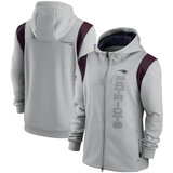 National Football League (NFL) New England Patriots long sleeve full zip up hoodie with drawstring hooded for NFL die-heart fans