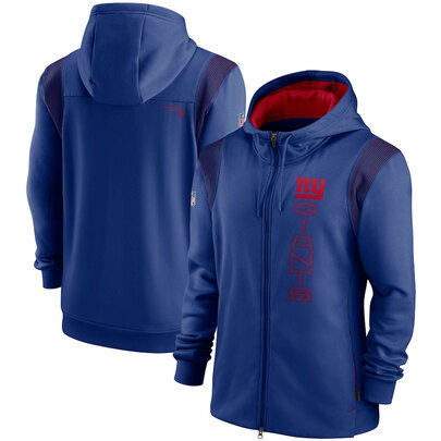 National Football League (NFL) New York Giants long sleeve full zip up hoodie with drawstring hooded for NFL die-heart fans