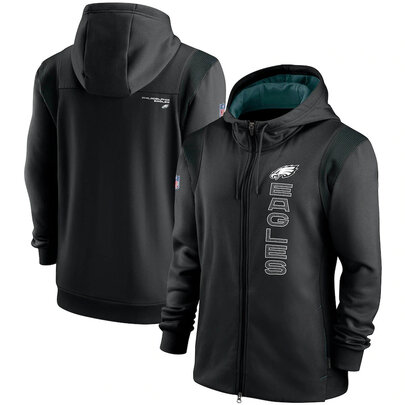 National Football League (NFL) Philadelphia Eagles long sleeve full zip up hoodie with drawstring hooded for NFL die-heart fans