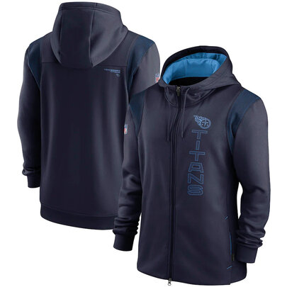 National Football League (NFL) Tennessee Titans long sleeve full zip up hoodie with drawstring hooded for NFL die-heart fans