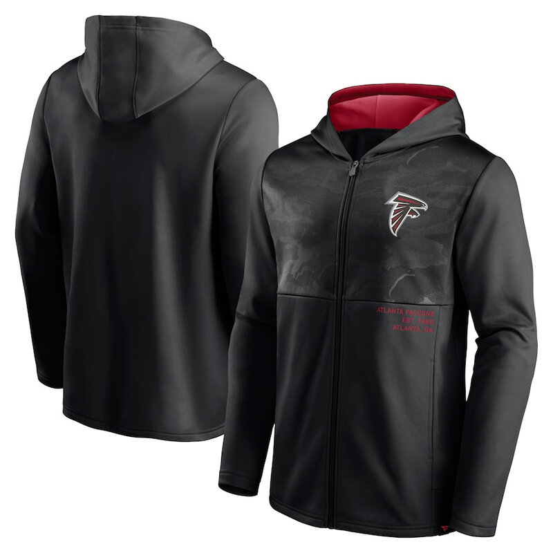 Official NFL merchandise NFL Football Wear Atlanta Falcons Zip UP Hoodie Black america National Football League Jersery
