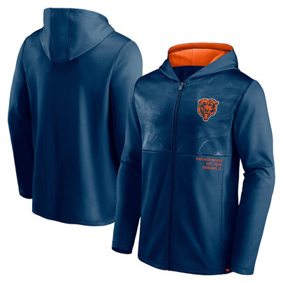 Official NFL merchandise NFL Football Wear Chicago Bears Zip UP Hoodie Blue america National Football League Jersery