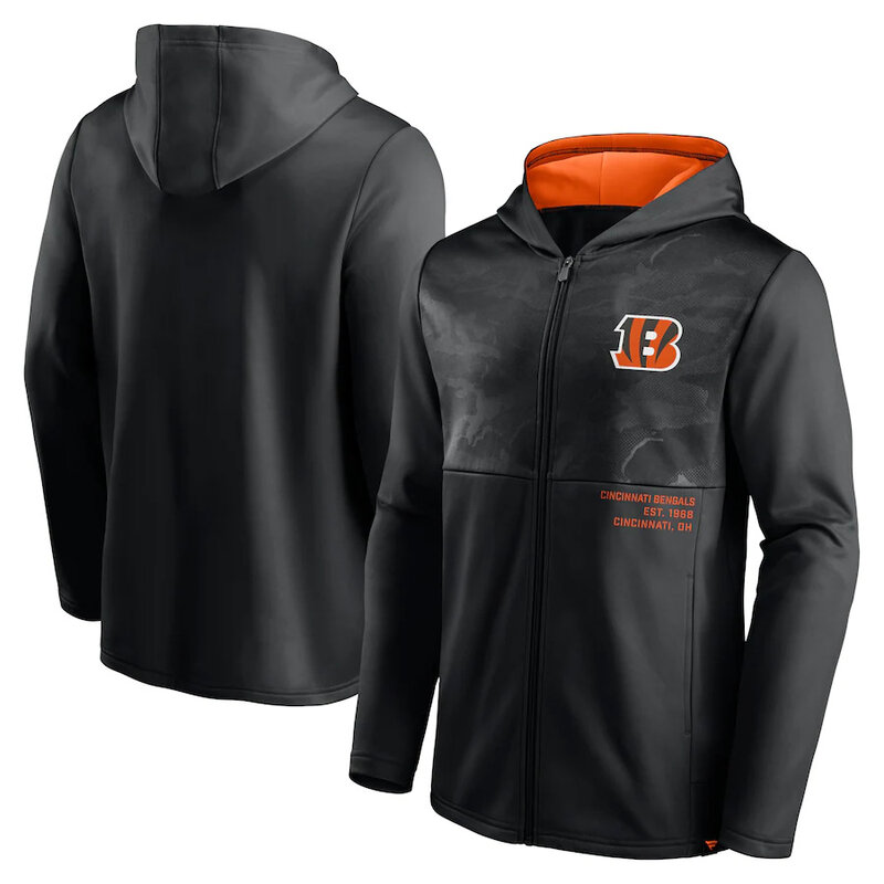 Official NFL merchandise NFL Football Wear Cincinnati Bengals Zip UP Hoodie Black america National Football League Jersery
