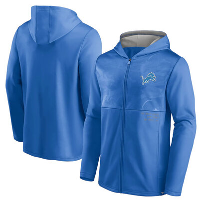 Official NFL merchandise NFL Football Wear Detroit Lions Zip UP Hoodie Blue america National Football League Jersery