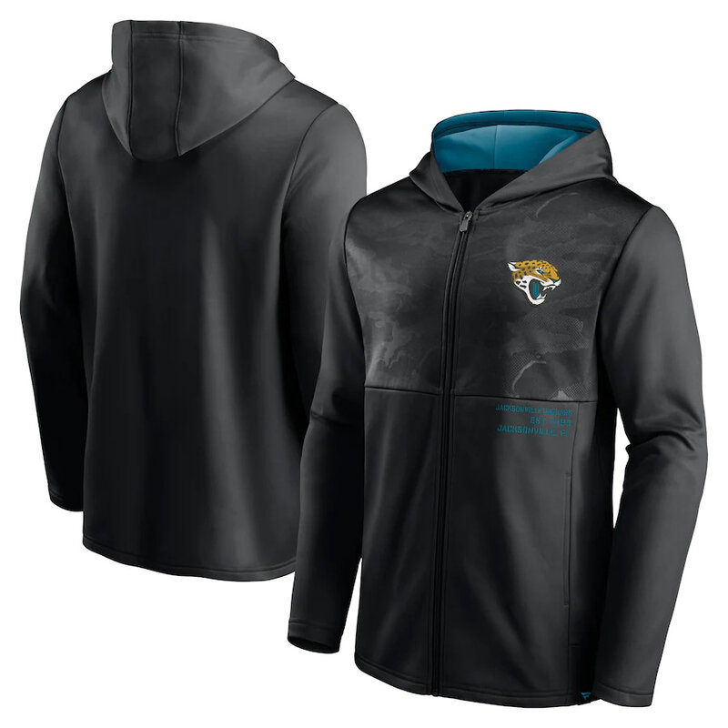 Official NFL merchandise NFL Football Wear Jacksonville Jaguars Zip UP Hoodie Black america National Football League Jersery