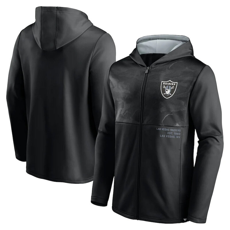 Official NFL merchandise NFL Football Wear Las Vegas Raiders Zip UP Hoodie Black america National Football League Jersery