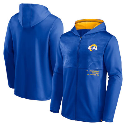 Official NFL merchandise NFL Football Wear Los Angeles Rams Zip UP Hoodie Blue america National Football League Jersery