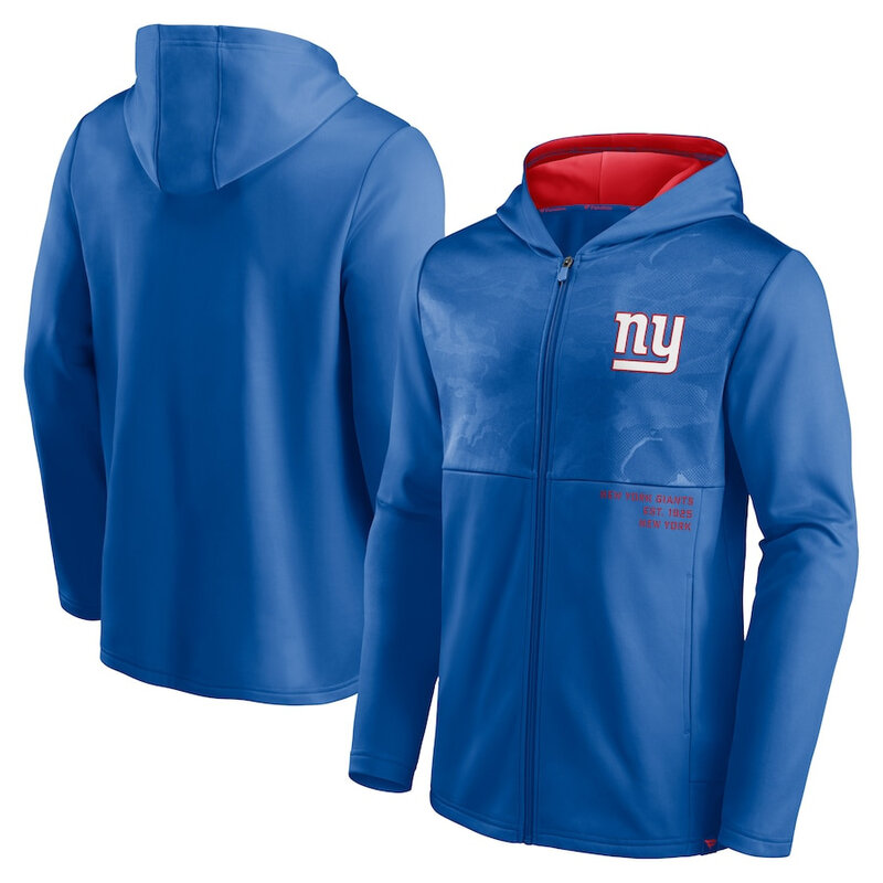 Official NFL merchandise NFL Football Wear New York Giants Zip UP Hoodie Blue america National Football League Jersery