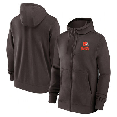 NFL merchandise Team Logo Cleveland Browns full zip up hoodie - long sleeve hooded sweatshirt