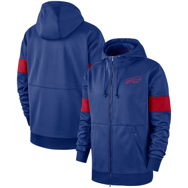NFL Buffalo Bills long sleeve zip up hoodie with drawstring hooded,two front pocket,fashion National Football League apparel