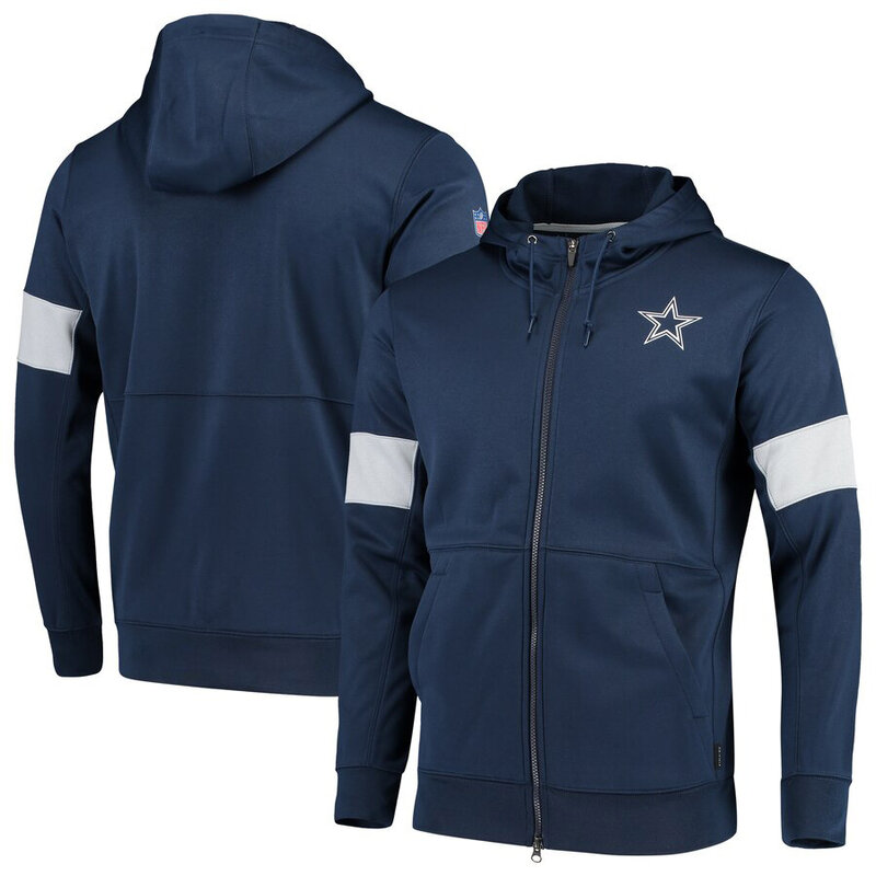 NFL Dallas Cowboys long sleeve zip up hoodie with drawstring hooded,two front pocket,fashion National Football League apparel