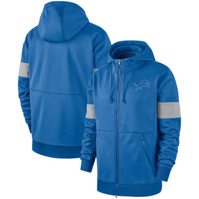 NFL Detroit Lions long sleeve zip up hoodie with drawstring hooded,two front pocket,fashion National Football League apparel