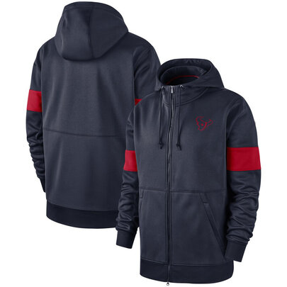NFL Houston Texans long sleeve zip up hoodie with drawstring hooded,two front pocket,fashion National Football League apparel