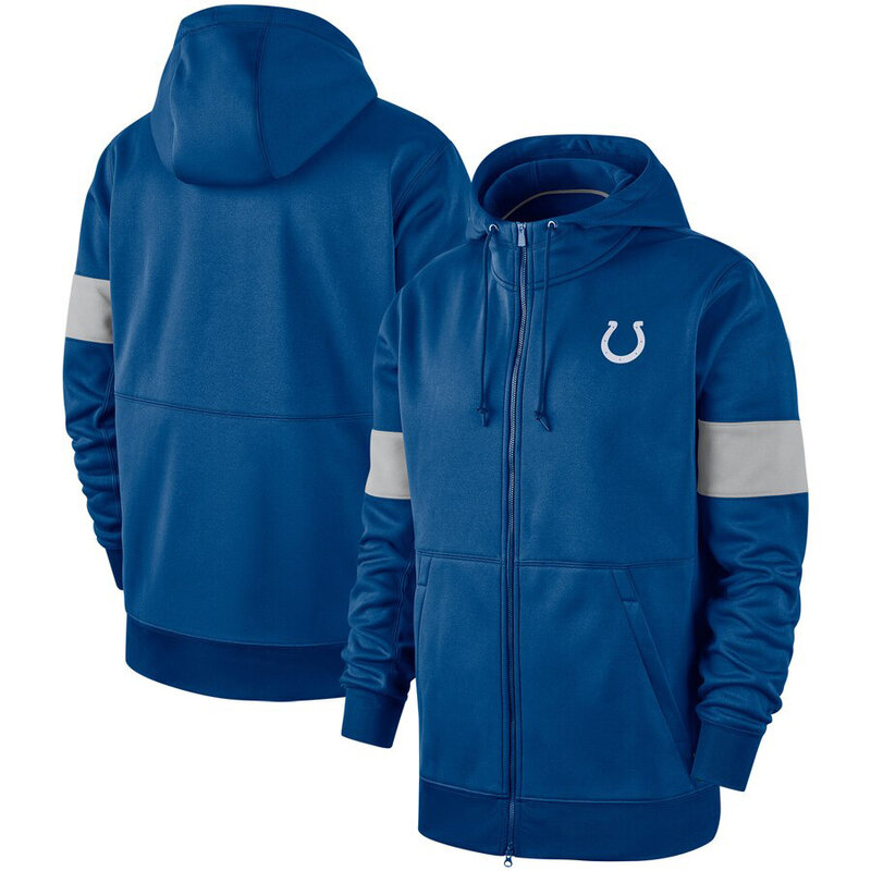NFL Indianapolis Colts long sleeve zip up hoodie with drawstring hooded,two front pocket,fashion National Football League apparel