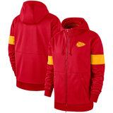 NFL Kansas City Chiefs long sleeve zip up hoodie with drawstring hooded,two front pocket,fashion National Football League apparel
