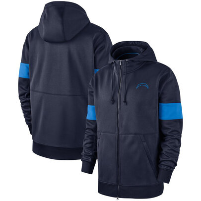 NFL Los Angeles Chargers long sleeve zip up hoodie with drawstring hooded,two front pocket,fashion National Football League apparel