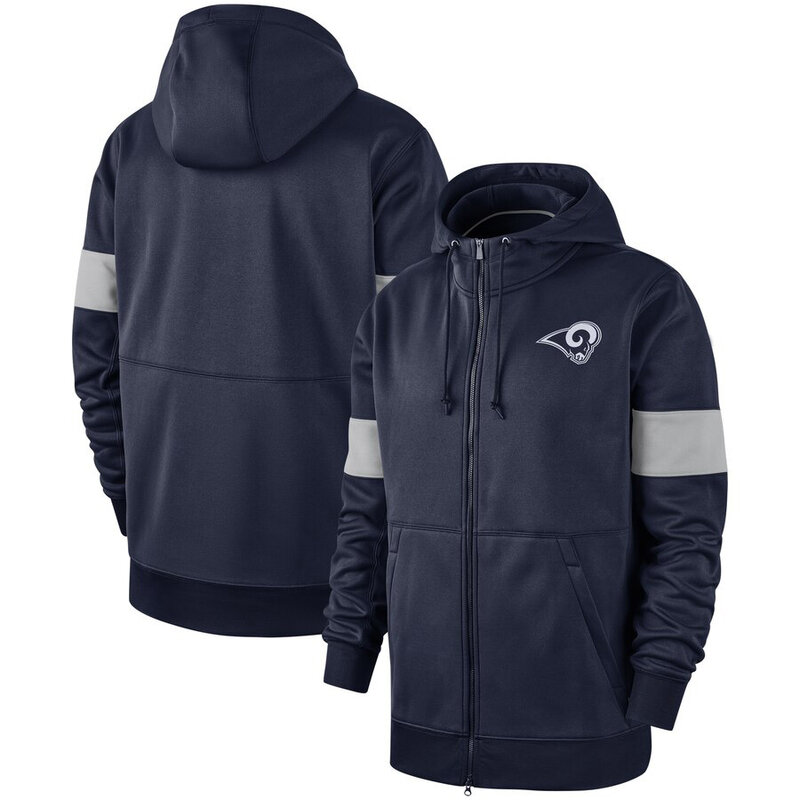 NFL Los Angeles Rams long sleeve zip up hoodie with drawstring hooded,two front pocket,fashion National Football League apparel