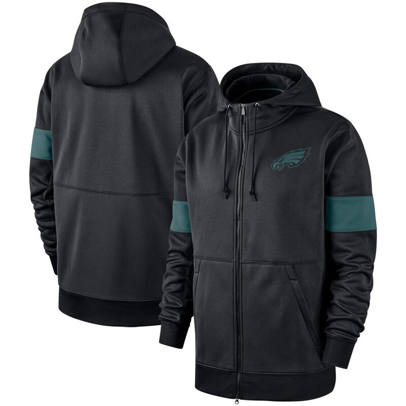 NFL Philadelphia Eagles long sleeve zip up hoodie with drawstring hooded,two front pocket,fashion National Football League apparel