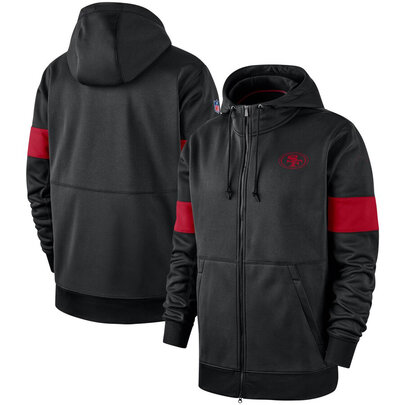 NFL San Francisco 49ers long sleeve zip up hoodie with drawstring hooded,two front pocket,fashion National Football League apparel