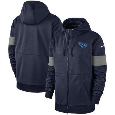NFL Tennessee Titans long sleeve zip up hoodie with drawstring hooded,two front pocket,fashion National Football League apparel