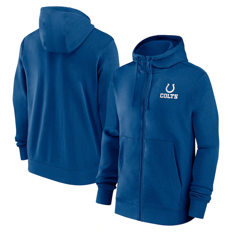 NFL merchandise Team Logo Indianapolis Colts full zip up hoodie - long sleeve hooded sweatshirt