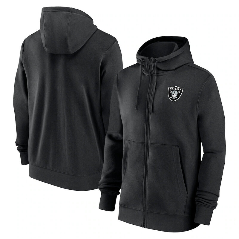 NFL merchandise Team Logo Las Vegas Raiders full zip up hoodie - long sleeve hooded sweatshirt
