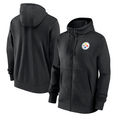 NFL merchandise Team Logo Pittsburgh Steelers full zip up hoodie - long sleeve hooded sweatshirt