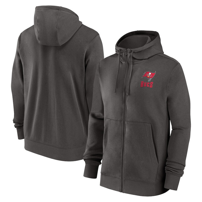 NFL merchandise Team Logo Tampa Bay Buccaneers full zip up hoodie - long sleeve hooded sweatshirt