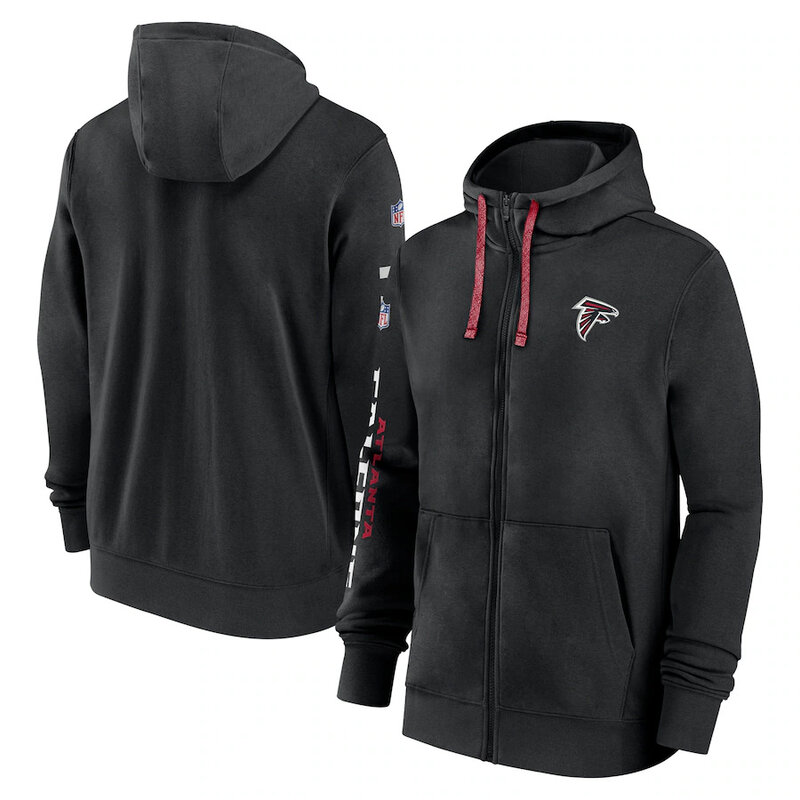 National Football League (NFL) Atlanta Falcons full zip up hoodie with drawstring hooded for NFL die-heart fans