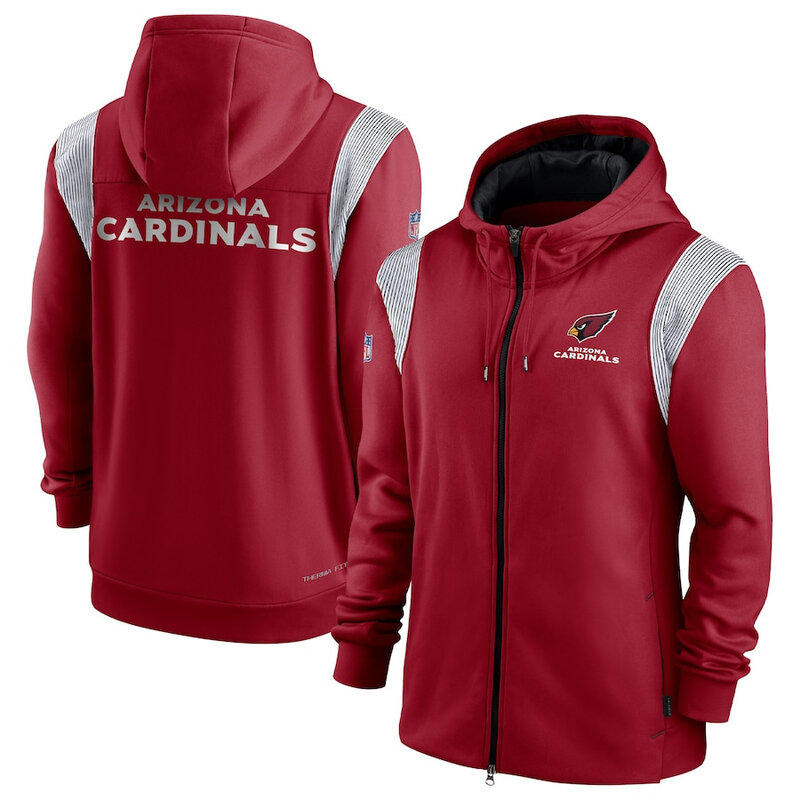 NFL Arizona Cardinals long sleeve full zip up hoodie - hooded sweatshirt,two front pocket,fashion National Football League official licensed NFL football gear apparel
