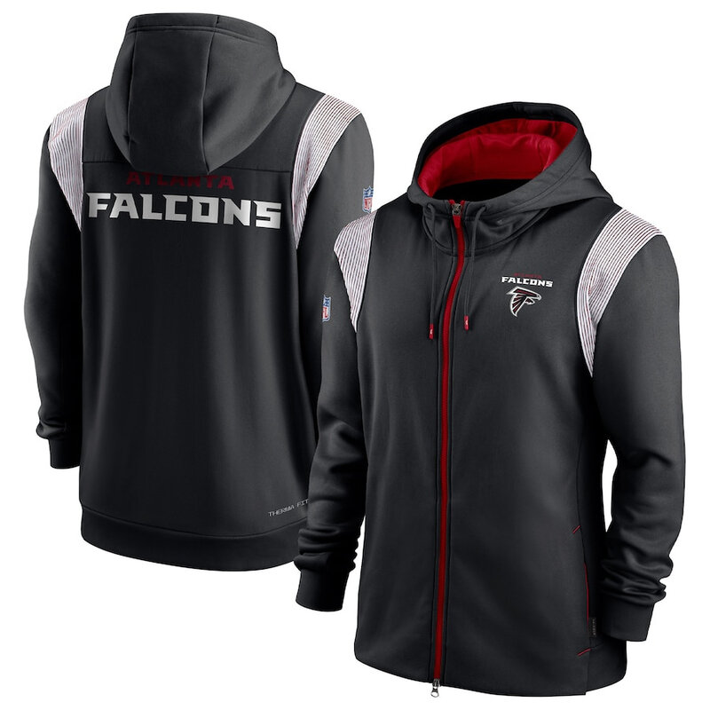 NFL Atlanta Falcons long sleeve full zip up hoodie - hooded sweatshirt,two front pocket,fashion National Football League official licensed NFL football gear apparel