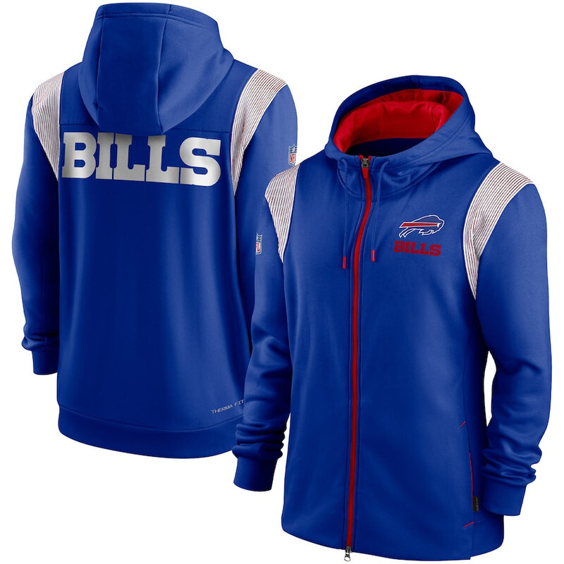 NFL Buffalo Bills long sleeve full zip up hoodie - hooded sweatshirt,two front pocket,fashion National Football League official licensed NFL football gear apparel