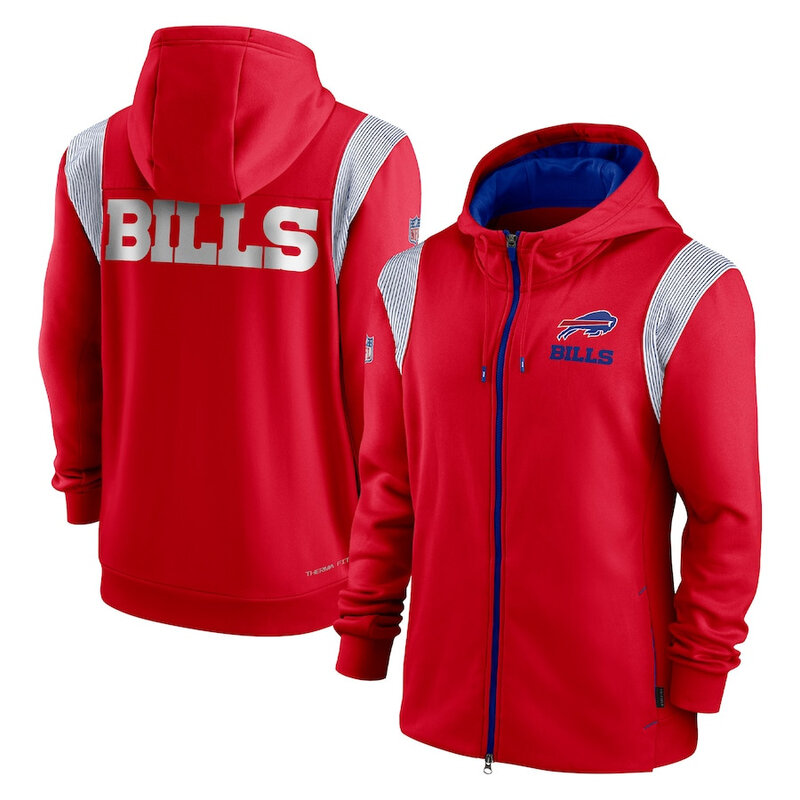 NFL Buffalo Bills long sleeve full zip up hoodie - hooded sweatshirt,two front pocket,fashion National Football League official licensed NFL football gear apparel